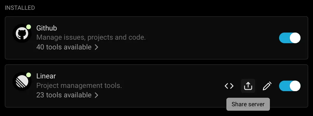 Sharing an MCP Server